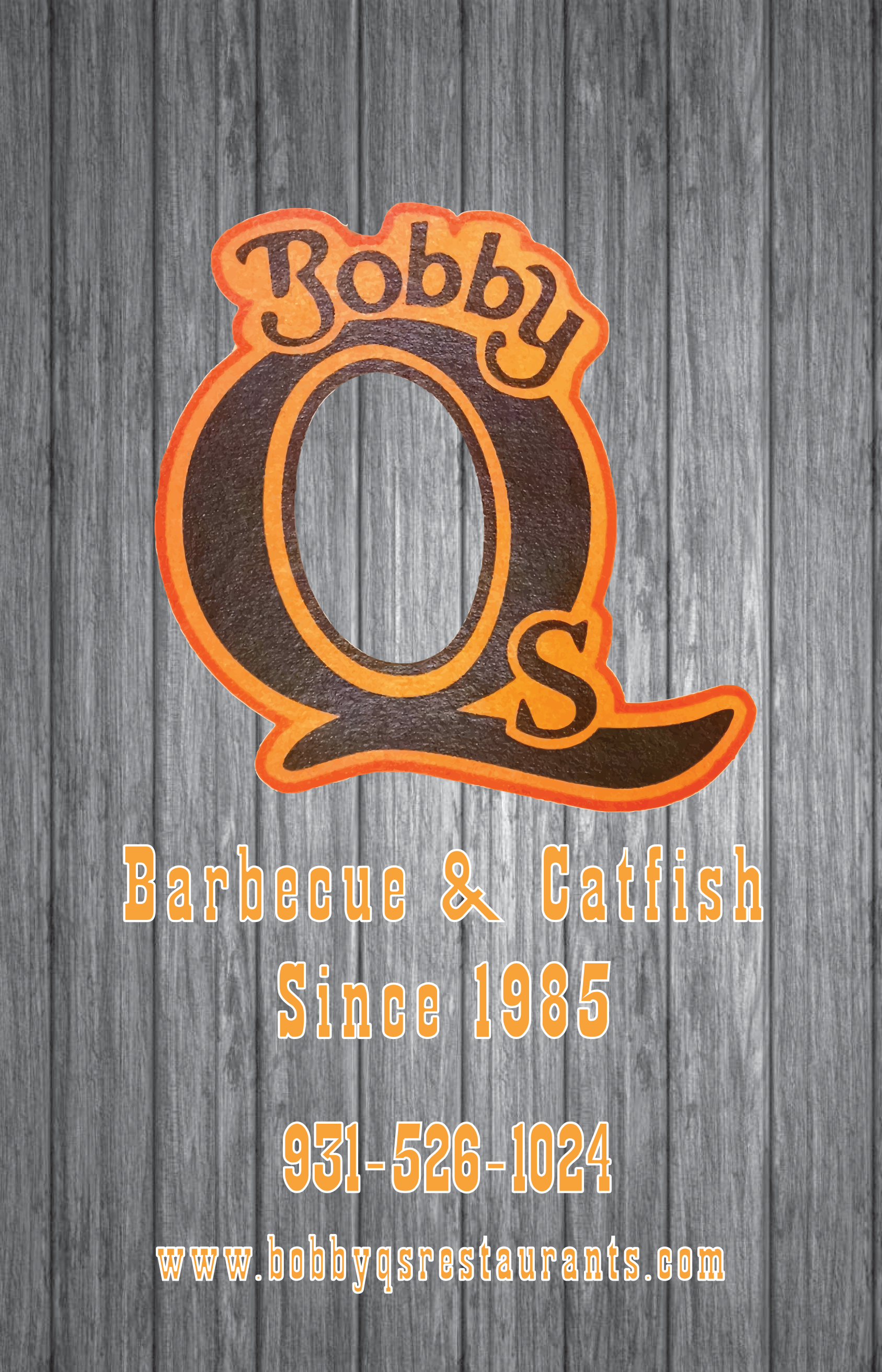 Bobby Q's Barbecue and Catfish menus